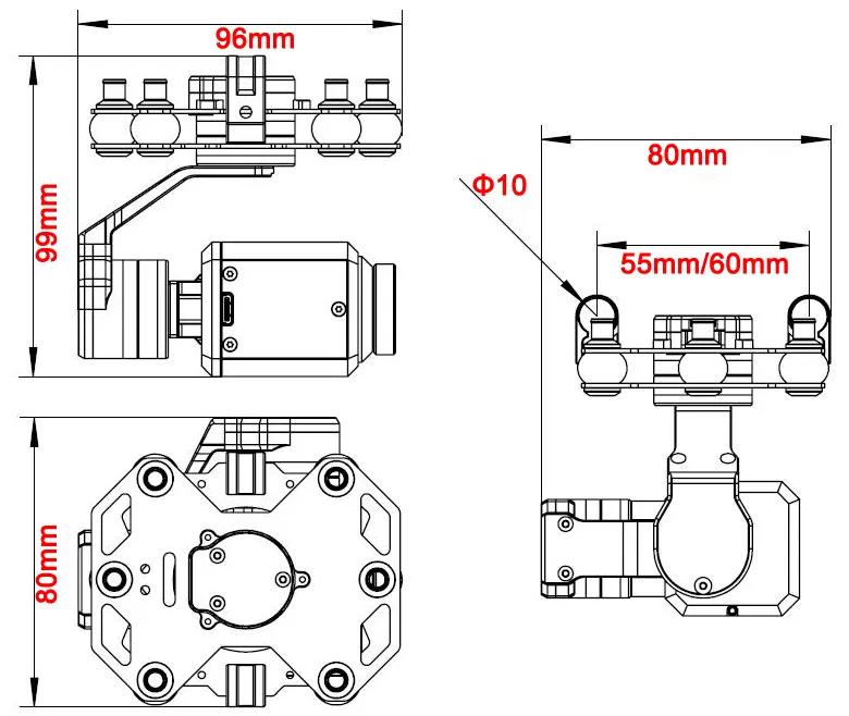 Tarot TL3T20 3-axis Gimbal 640 - đánh giá và giá Drone Camera